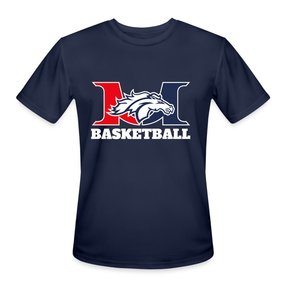 Marlboro Basketball Men’s Moisture Wicking Performance T ShirtDTF - navy