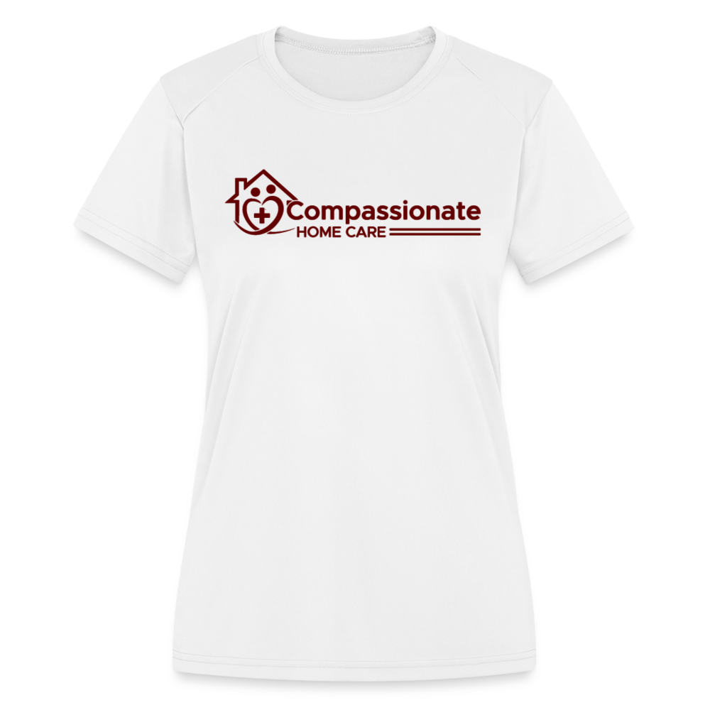 Compassionate Home Care Women's Moisture Wicking Performance T-Shirt DTF - white