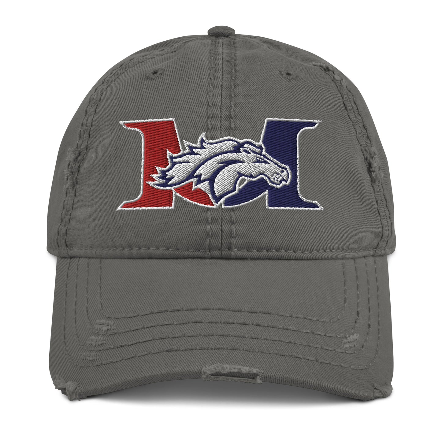 Marlboro Embroidered Distressed Dad Hat Football