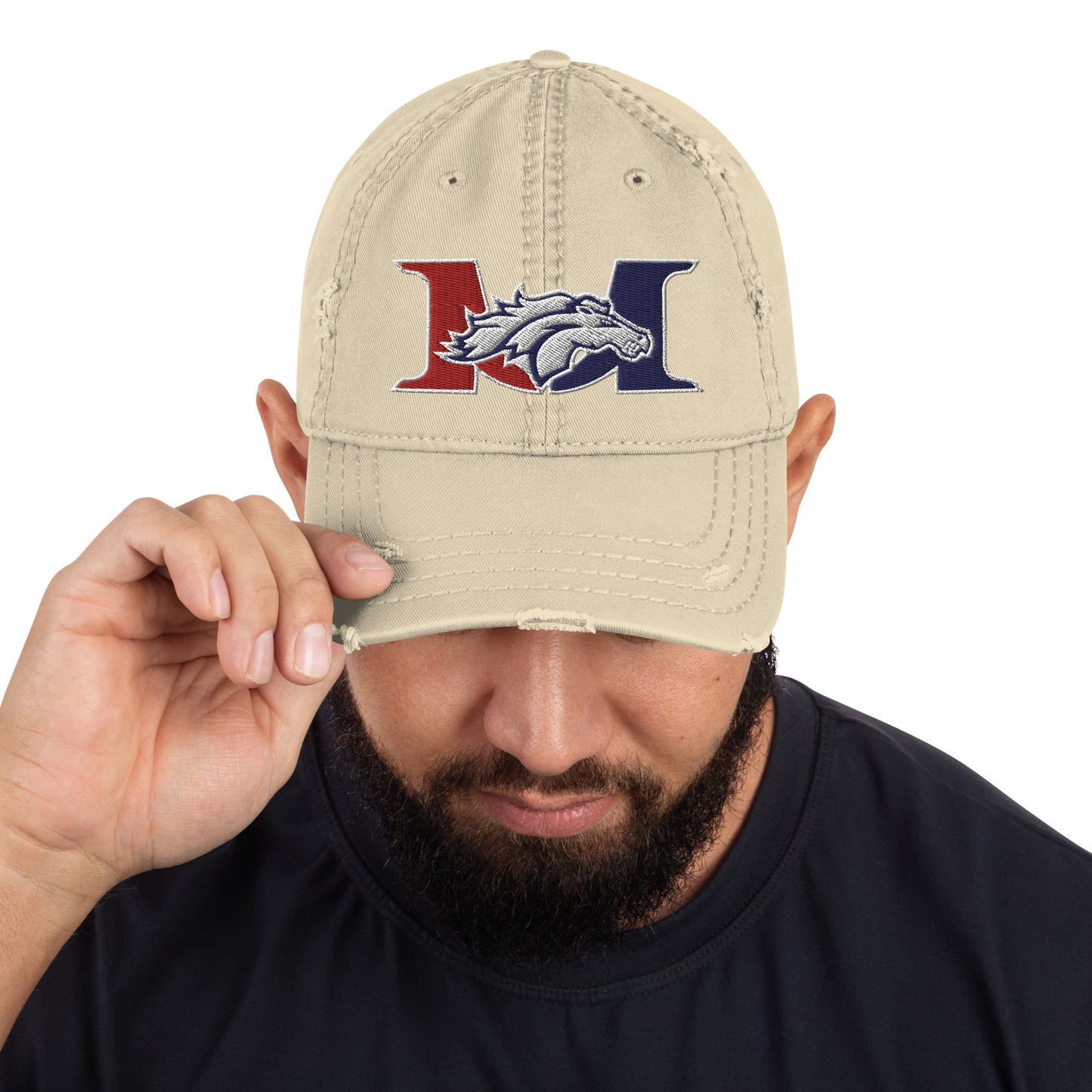 Marlboro Mustang Embroidered Distressed Dad Hat