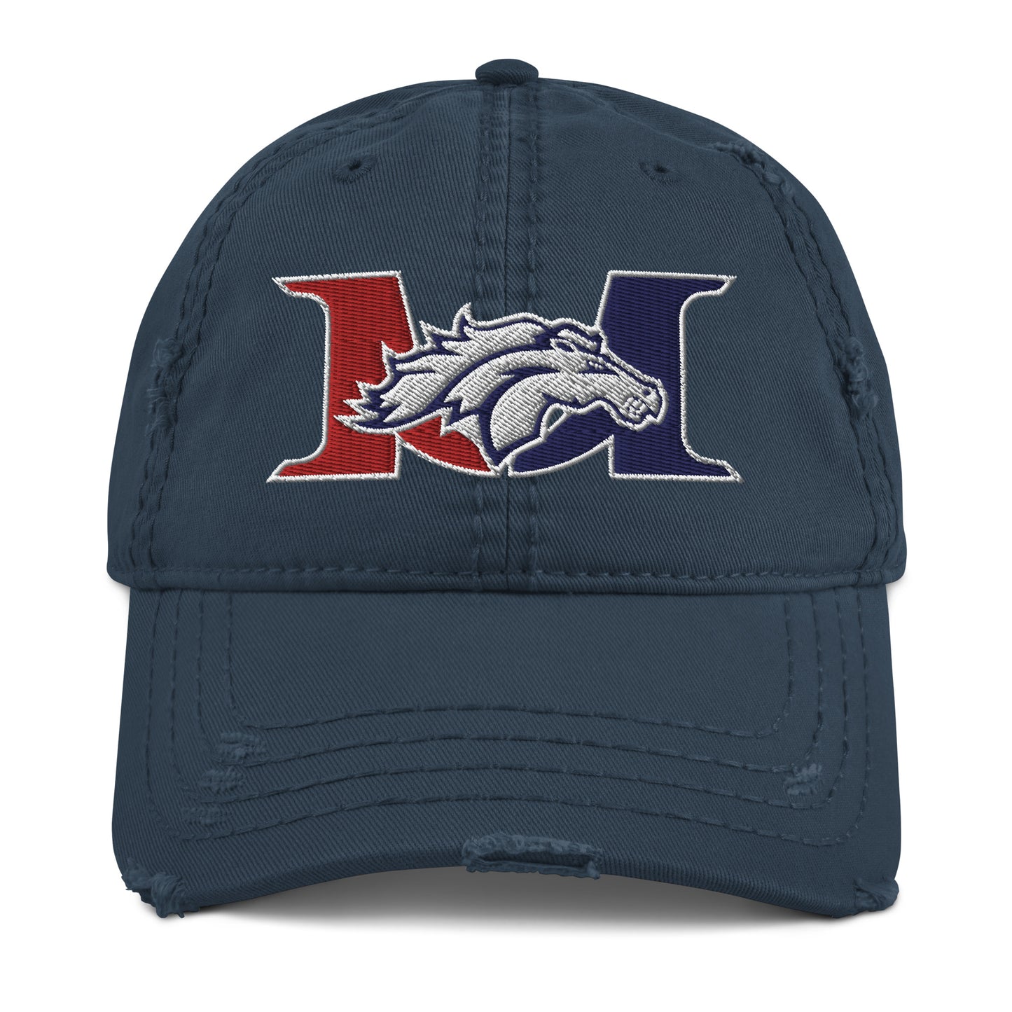 Marlboro Embroidered Distressed Dad Hat Football