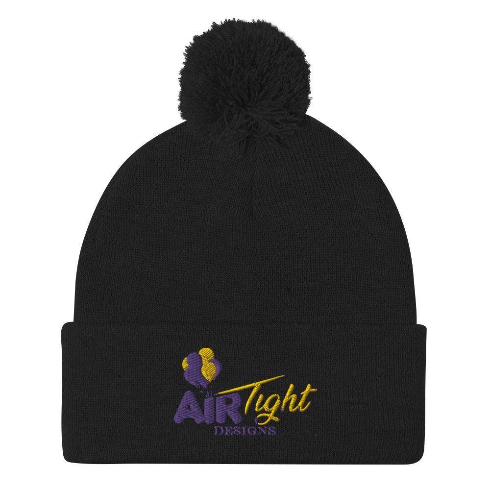 Air Tight Embordered Pom-Pom Beanie