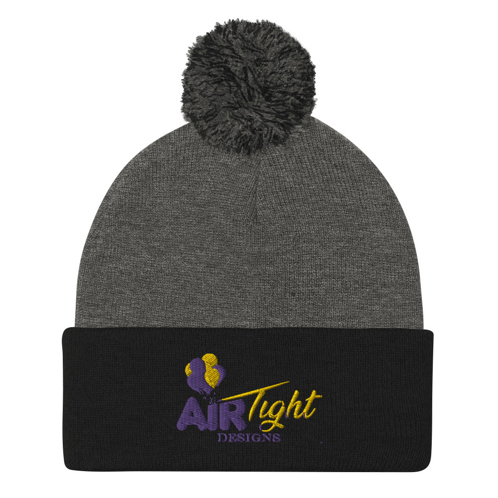 Air Tight Embordered Pom-Pom Beanie