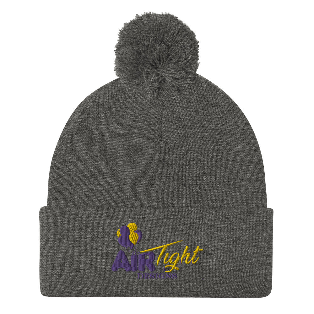 Air Tight Embordered Pom-Pom Beanie