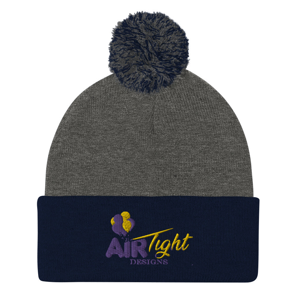 Air Tight Embordered Pom-Pom Beanie