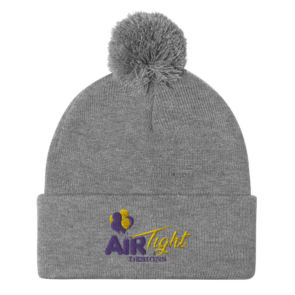 Air Tight Embordered Pom-Pom Beanie