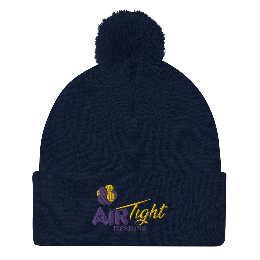 Air Tight Embordered Pom-Pom Beanie