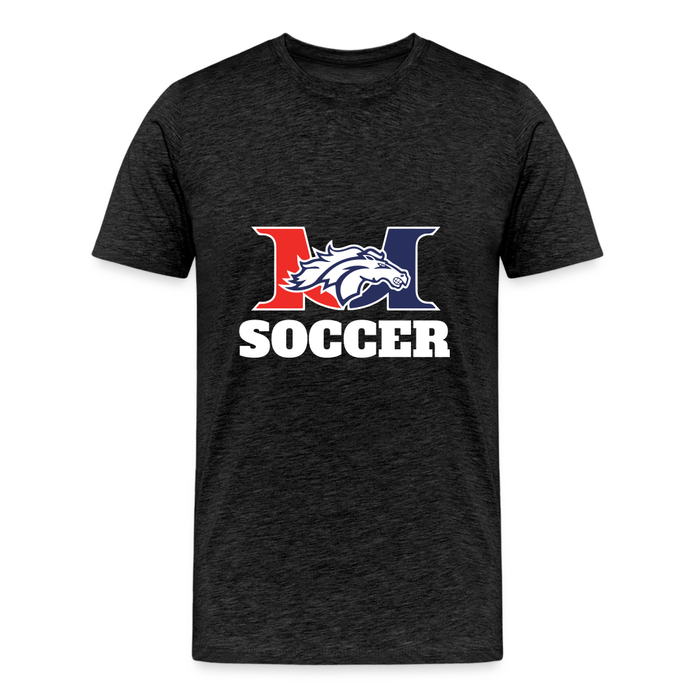 Mustang Soccer Men’s Premium DTF Organic T-Shirt - charcoal grey