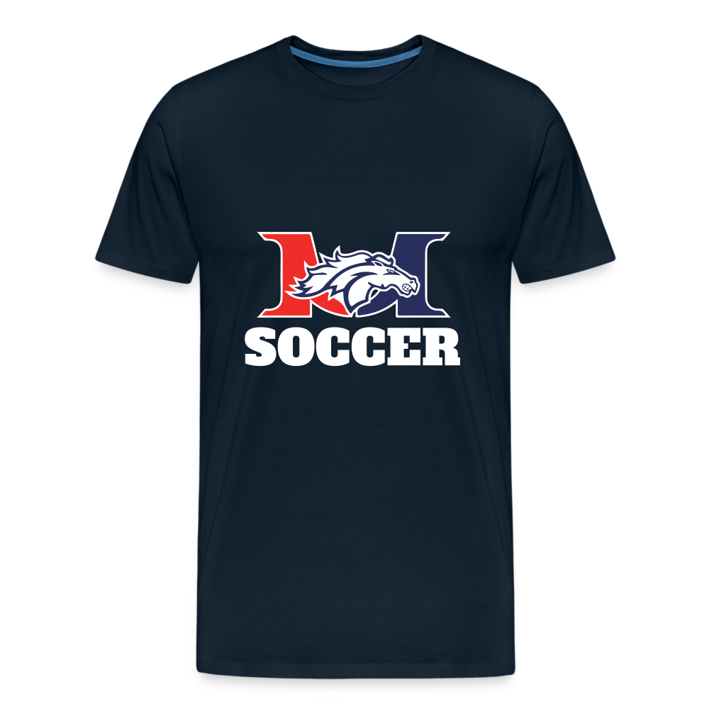 Mustang Soccer Men’s Premium DTF Organic T-Shirt - deep navy