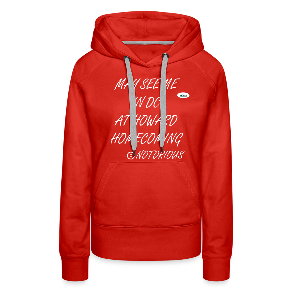 Notorious Big HOWARD UNIV Woman's Premium Hoodie DTF by Teammate Apparel - red