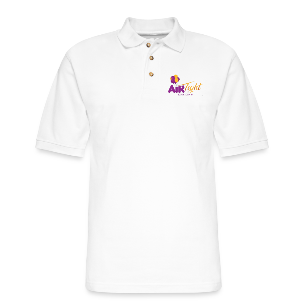 Air Tight Men's Pique Polo Shirt DTF - white