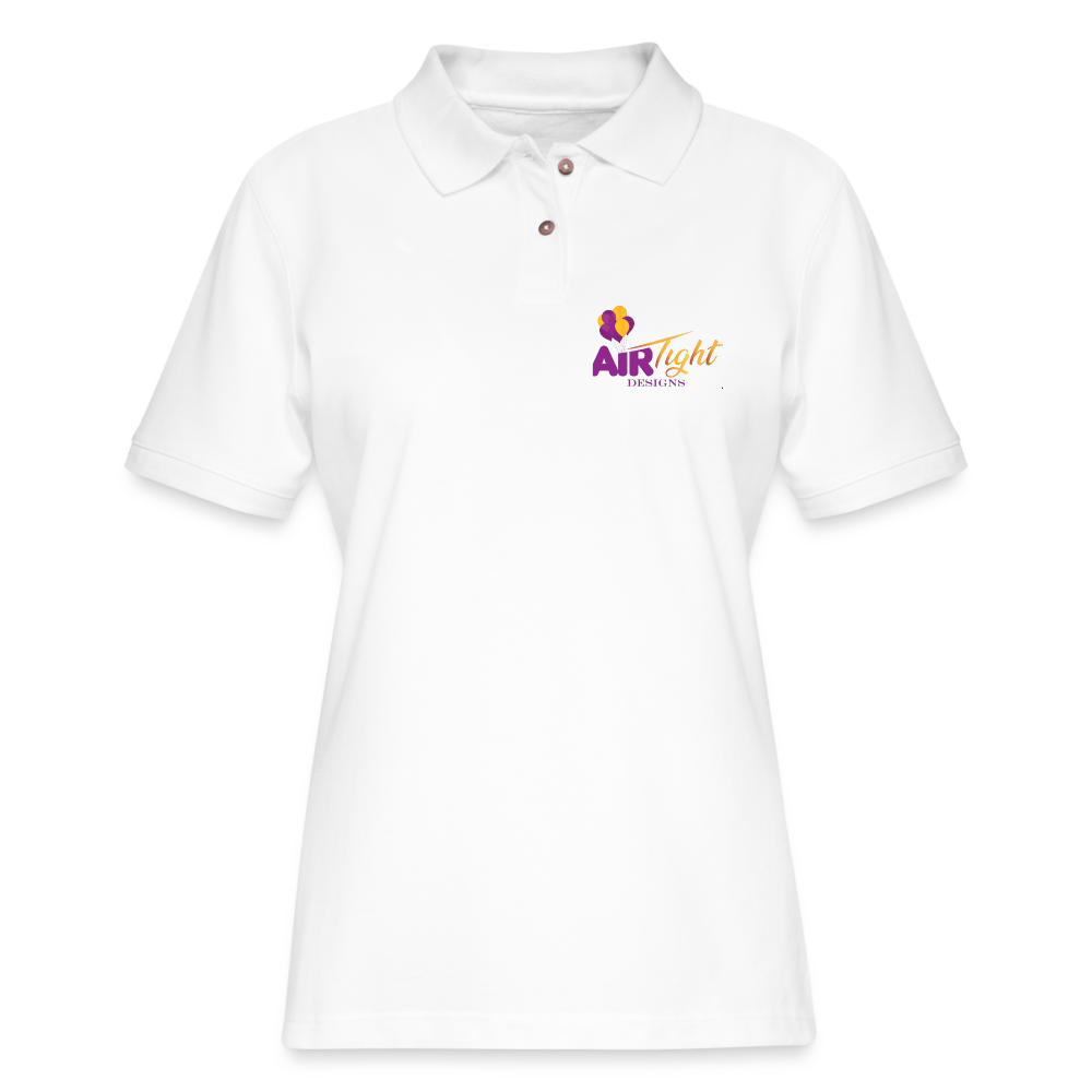 Air Tight Woman's Pique Polo Shirt DTF - white