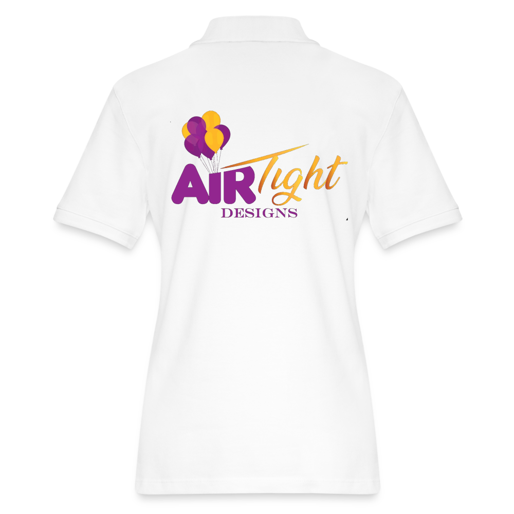 Air Tight woman's Pique Polo Shirt DTF - white