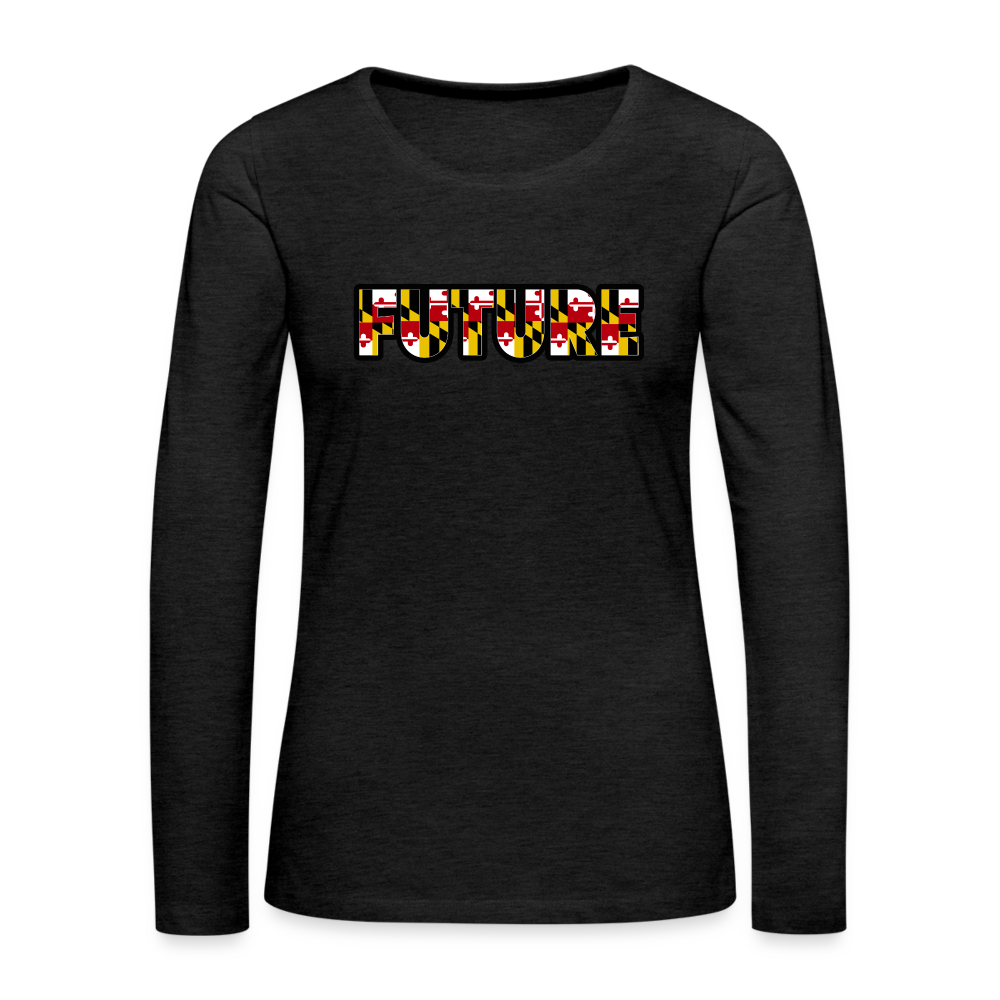 FUTURE Women's Premium Long Sleeve T Shirt DTF - charcoal grey