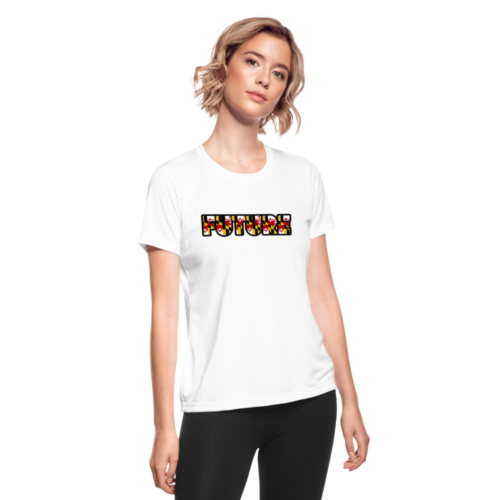 FUTURE Women's Moisture Wicking Performance T Shirt DTF - white