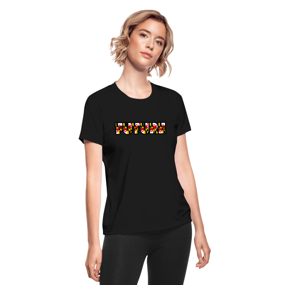 FUTURE Women's Moisture Wicking Performance T Shirt DTF - black