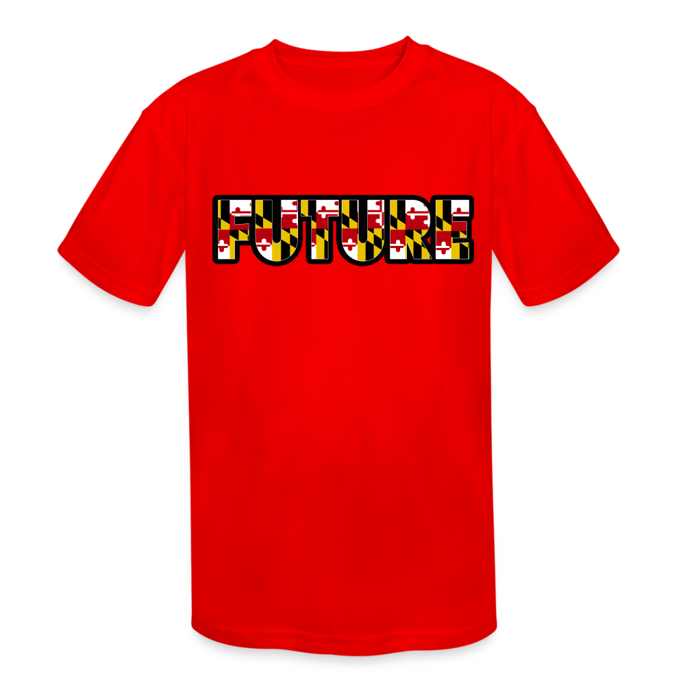 FUTURE Kids' Moisture Wicking Performance T-Shirt DTF - red