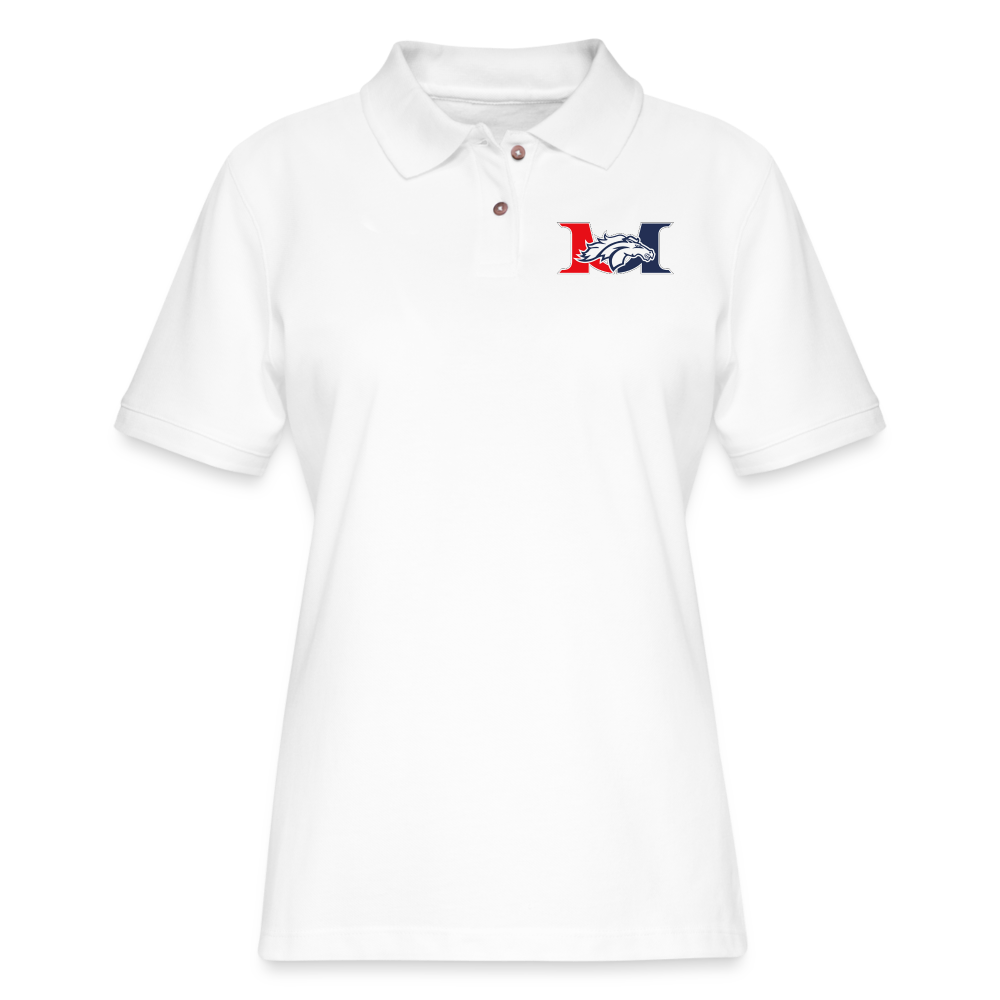 MARLBORO Women's Pique Polo Shirt DTF - white