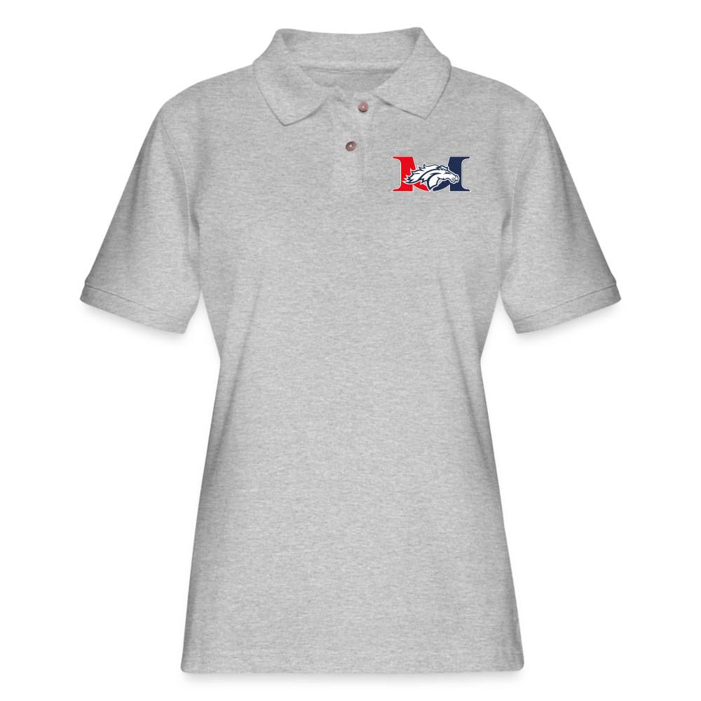 MARLBORO Women's Pique Polo Shirt DTF - heather gray