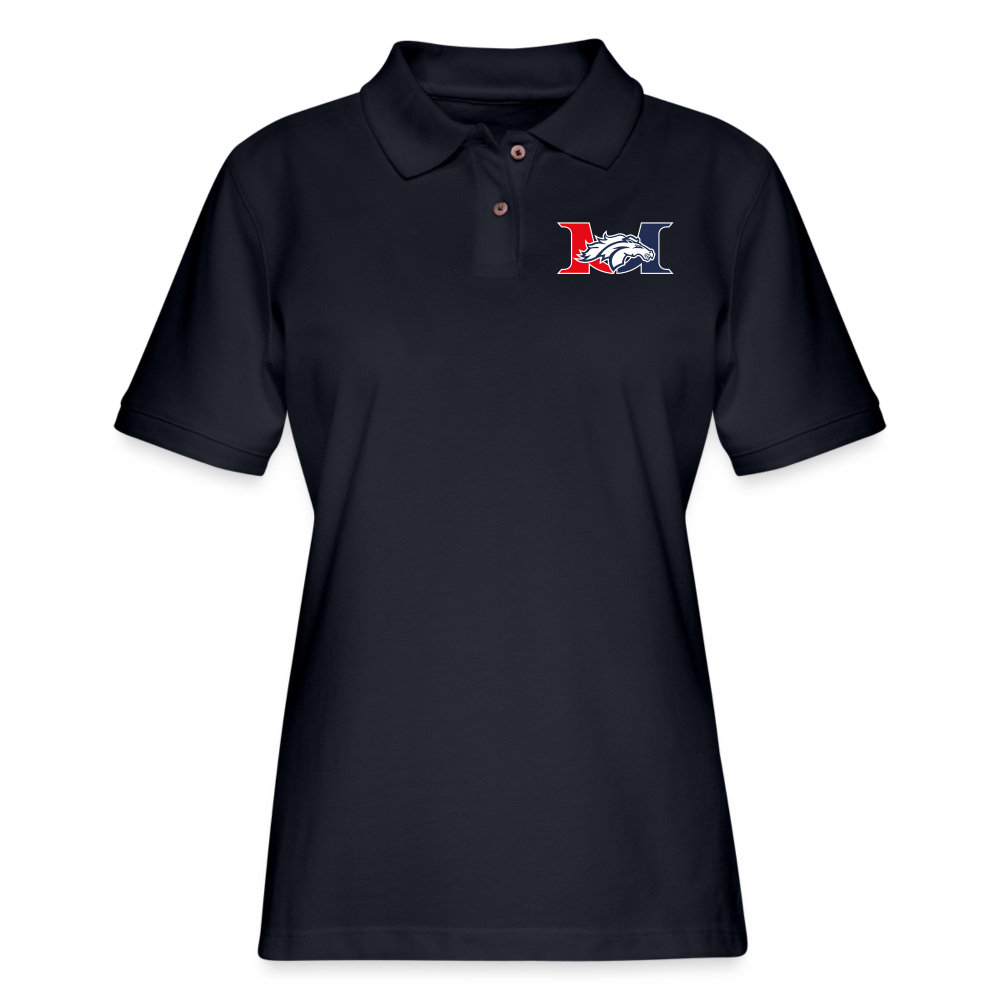 MARLBORO Women's Pique Polo Shirt DTF - midnight navy