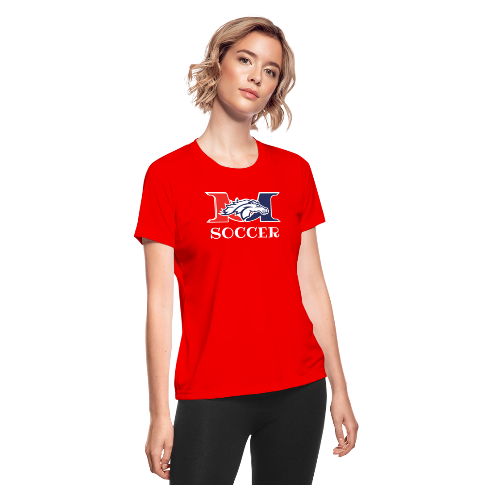 Marlboro Soccer Women's Moisture Wicking Performance T Shirt DTF - red
