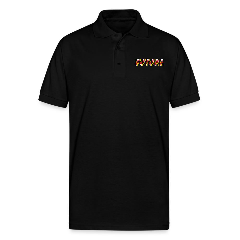 FUTURE Unisex 50/50 Jersey Polo DTF - black
