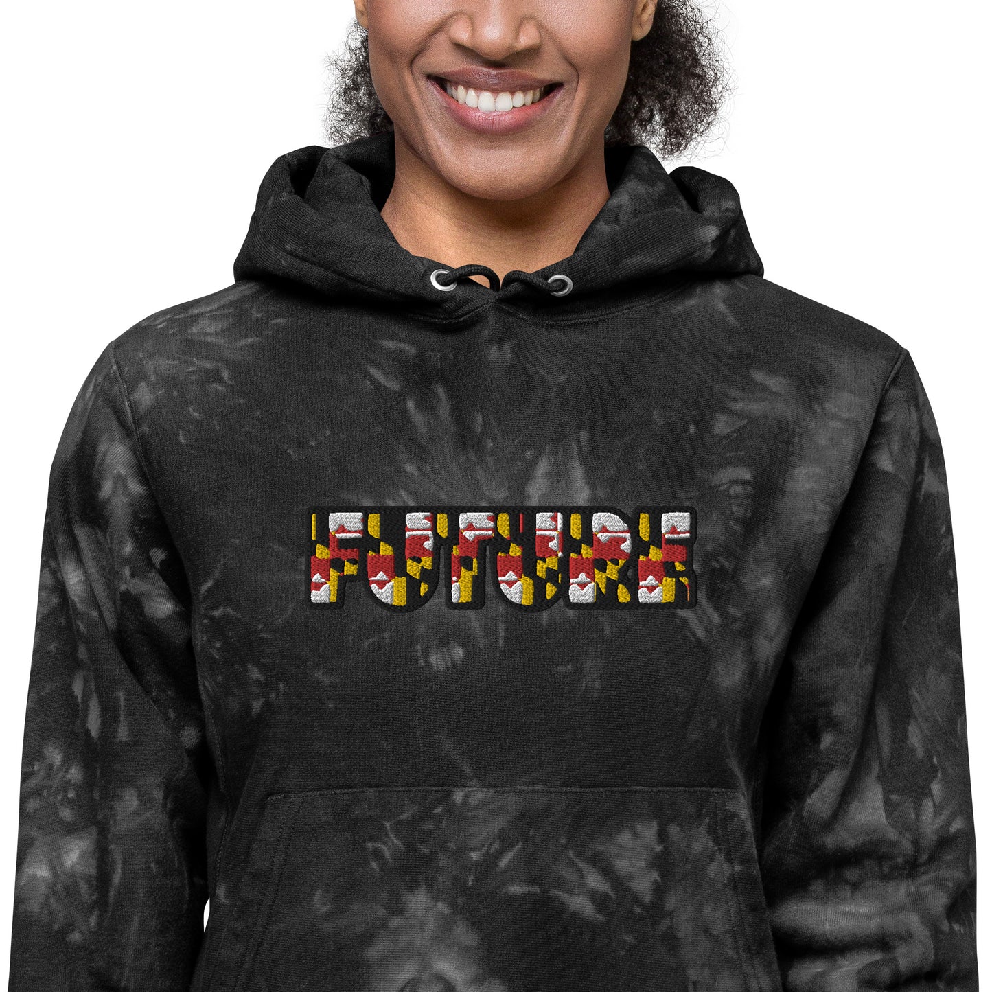 FUTURE EMBROIDERED CUSTOMIZED Unisex Champion tie-dye hoodie