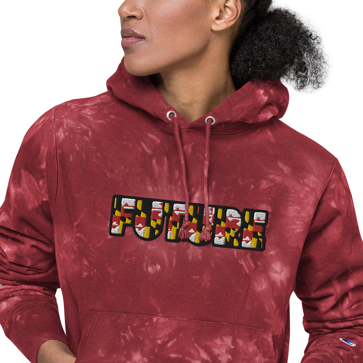 FUTURE EMBROIDERED CUSTOMIZED Unisex Champion tie-dye hoodie