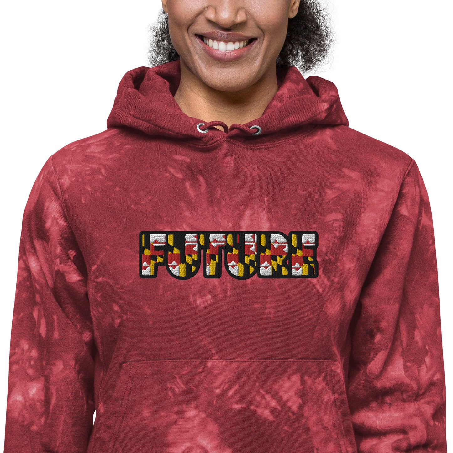 FUTURE EMBROIDERED CUSTOMIZED Unisex Champion tie-dye hoodie