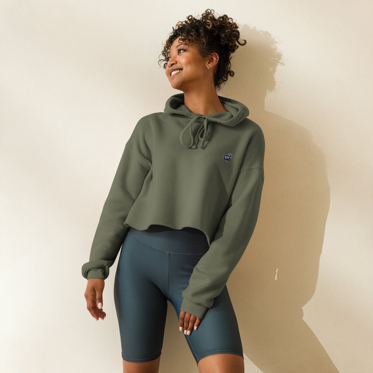 Q3 Car and Truck Repair Womens' Embroidered Crop Hoodie