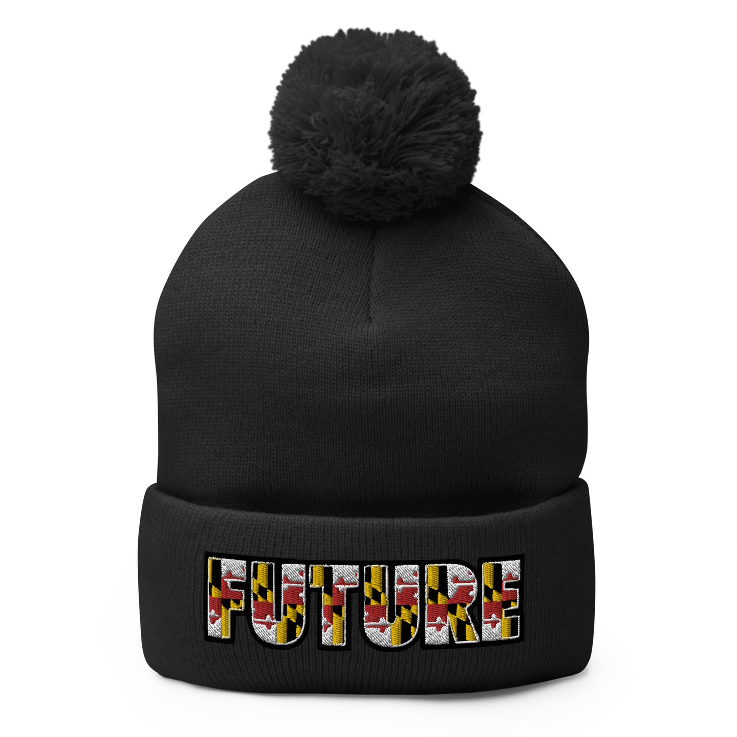 FUTURE Embroidered Pom-Pom Beanie
