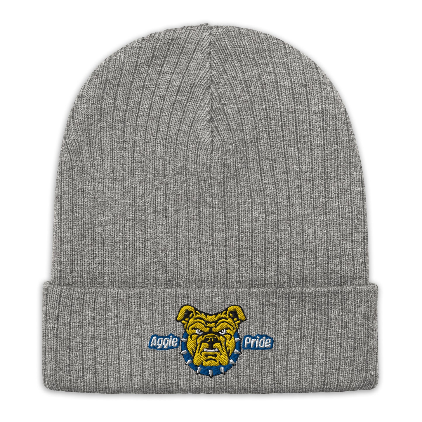 Aggie Embroidery Ribbed knit beanie