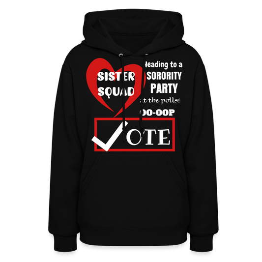 Sister Squad Vote Vinyl Lettering Jerzy Hoodie - black