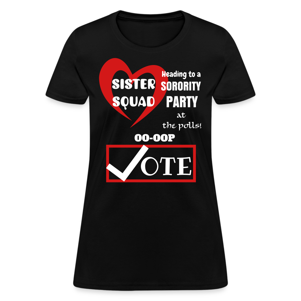 Sister Squad Vote Vinyl Lettering Women's Classic T-Shirt - black