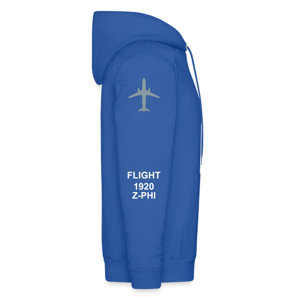 ZETA Airport Hoodie printed in Vinyl - royal blue