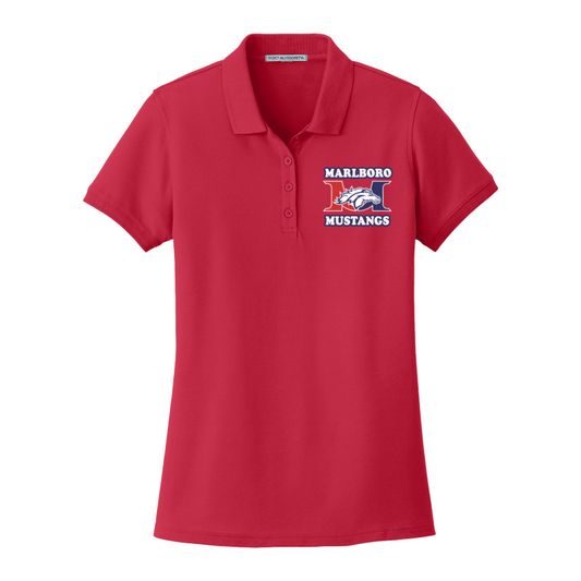 MARLBORO MUSTANGS EMBROIDERED Ladies Core Classic Pique Polo COACHES
