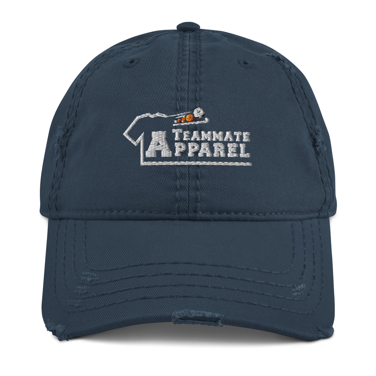 Teammate Apparel Embroidery Distressed Dad Hat