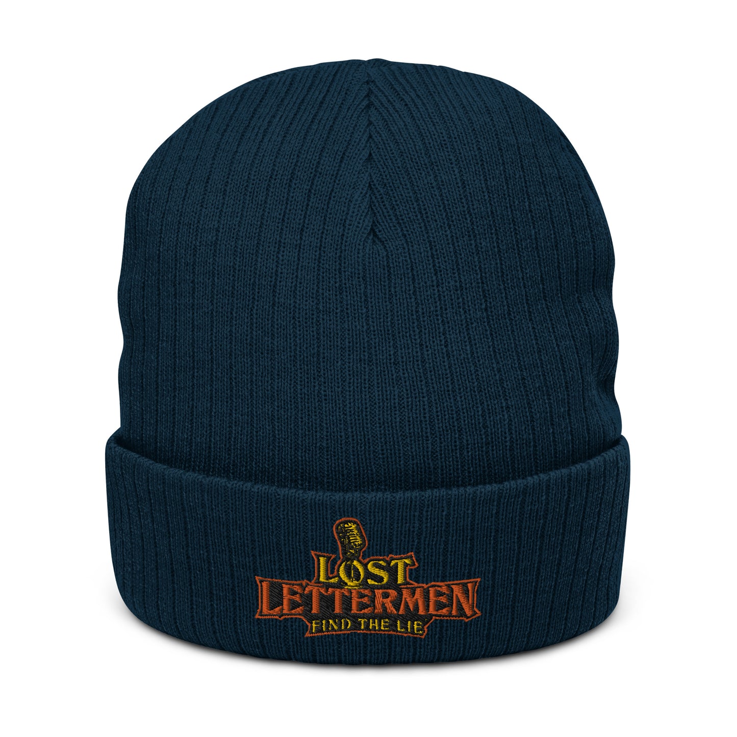 Lost Letterman Embroidered Ribbed knit beanie