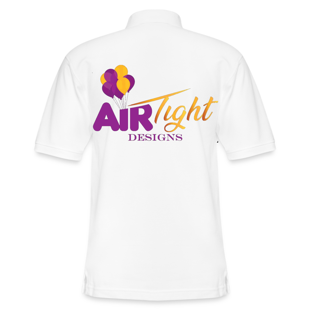 Air Tight Men's Pique Polo Shirt DTF - white