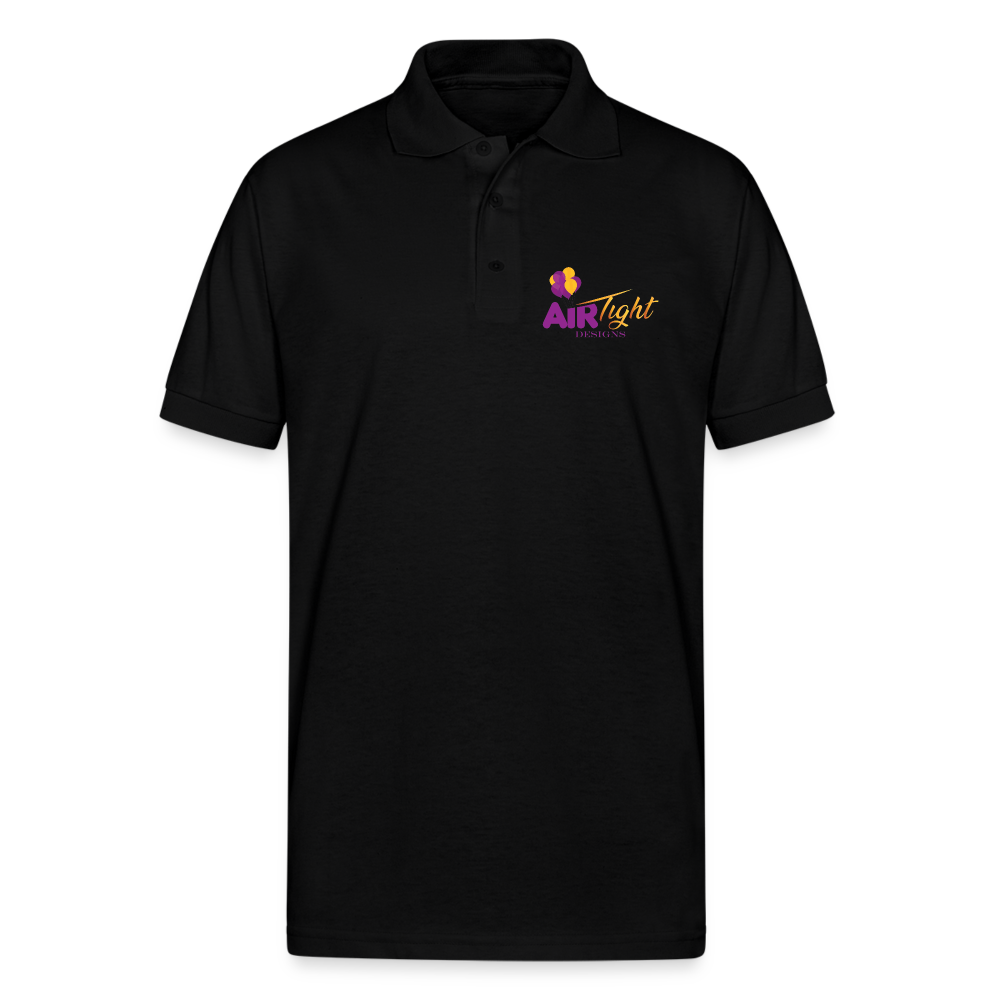 Air Tight unisex Pique Polo Shirt DTF - black