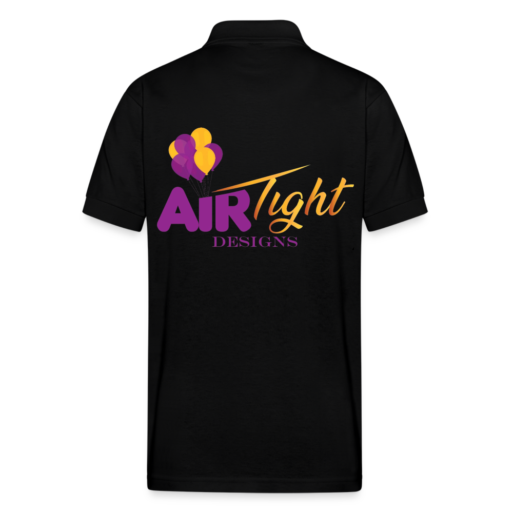 Air Tight unisex Pique Polo Shirt DTF - black