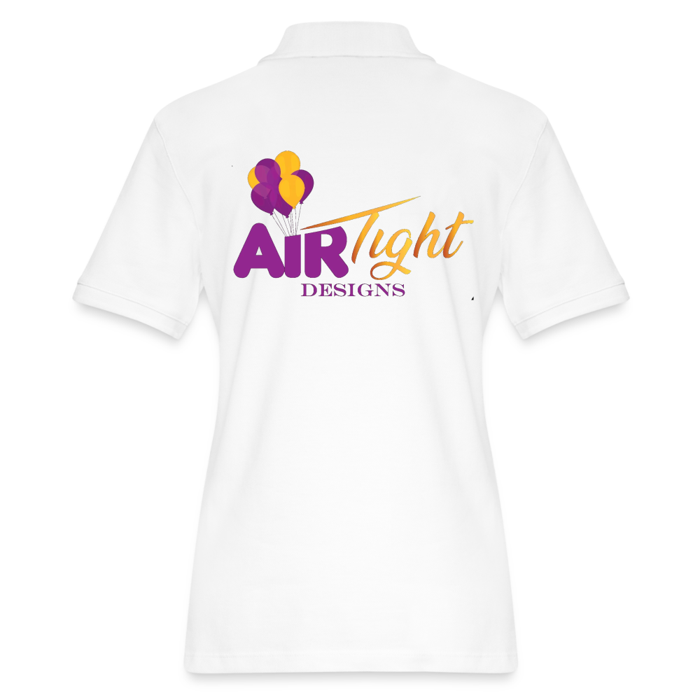 Air Tight Woman's Pique Polo Shirt DTF - white