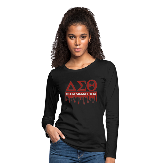 Delta Women's Premium Long Sleeve T Shirt DTF - black