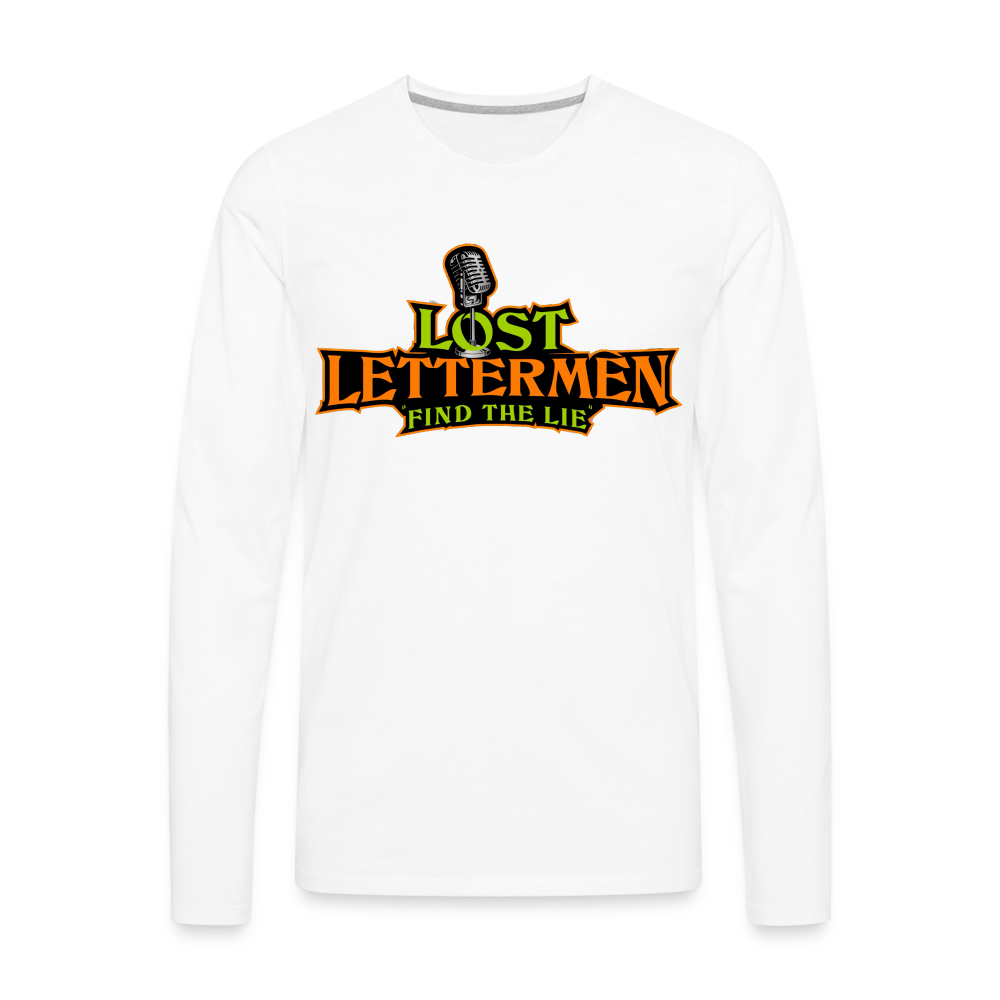 Lost Letterman Men's Premium Long Sleeve T Shirt DTF - white