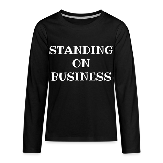 STANDING ON BUSINESS Kids longsleeve Premium T shirt DTF - black