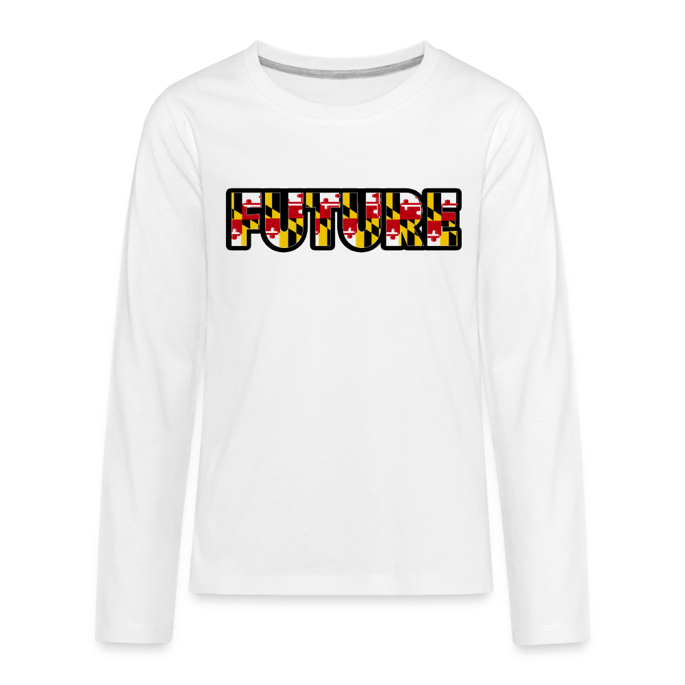FUTURE Kids' Premium Long Sleeve T shirt DTF - white