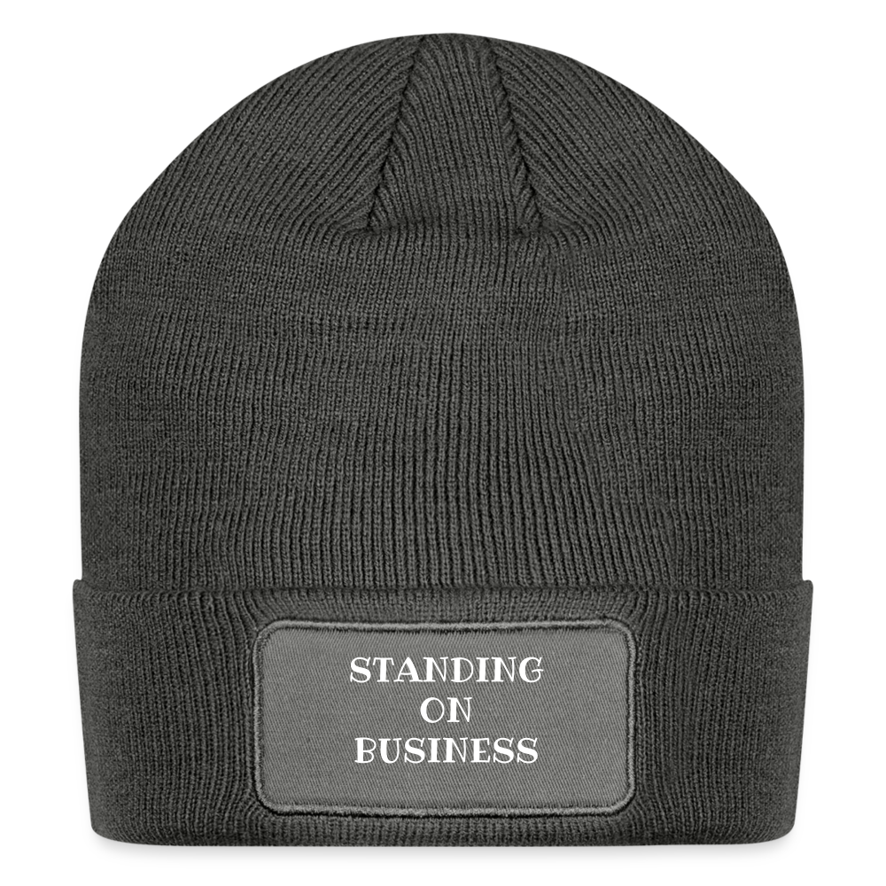 Standing on Business Patch Beanie DTF - charcoal grey
