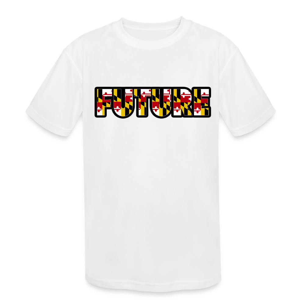 FUTURE Kids' Moisture Wicking Performance T-Shirt  DTF - white