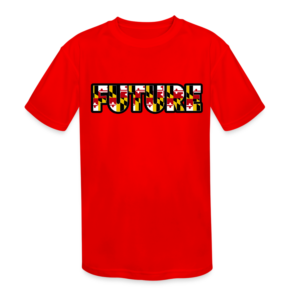 FUTURE Kids' Moisture Wicking Performance T-Shirt  DTF - red