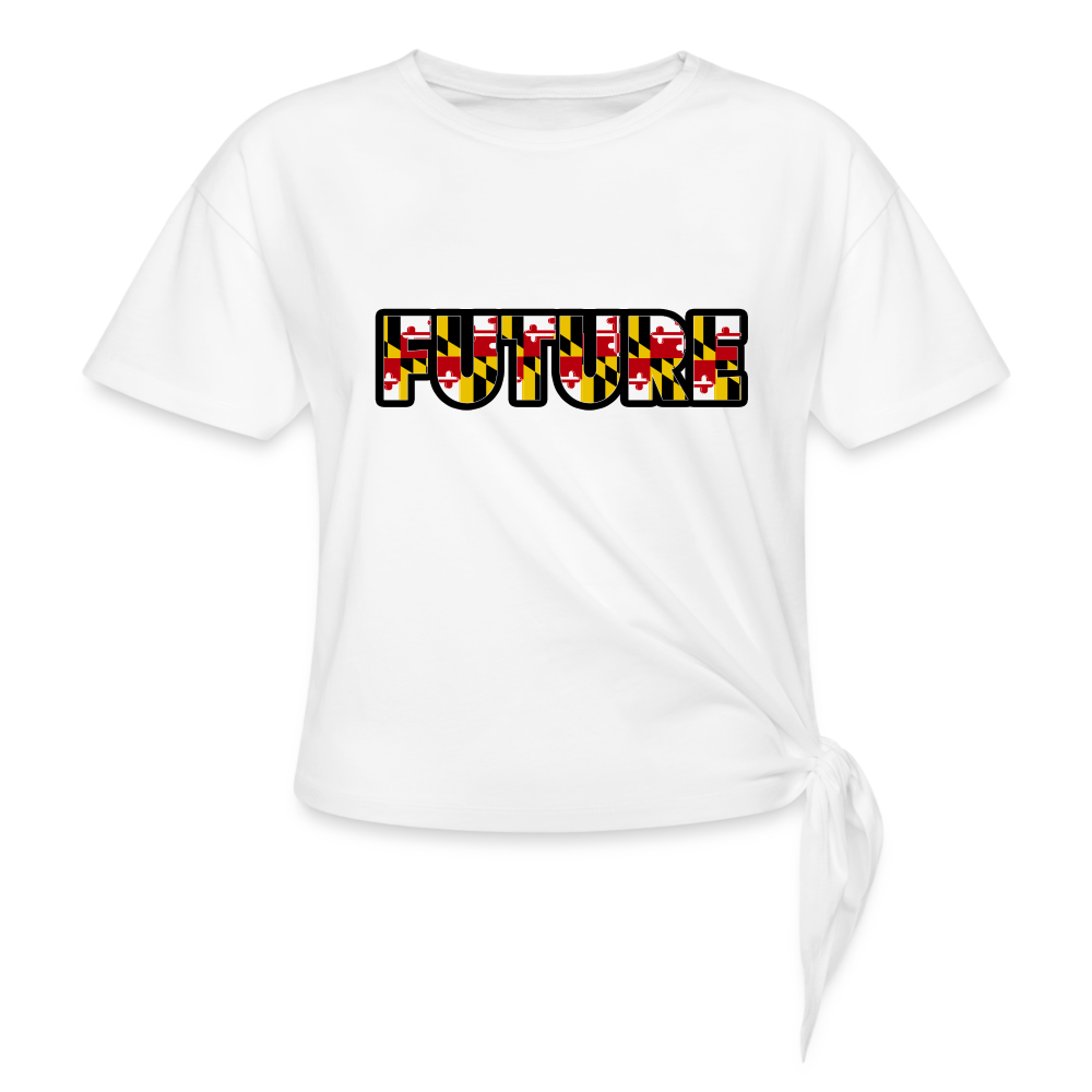 FUTURE Women's Knotted T-Shirt  T-Shirt  DTF - white